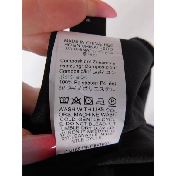 Black Spaghetti Strap Maxi Dress Womens Large Tie Front Smocked Back Flowy - Picture 12 of 12